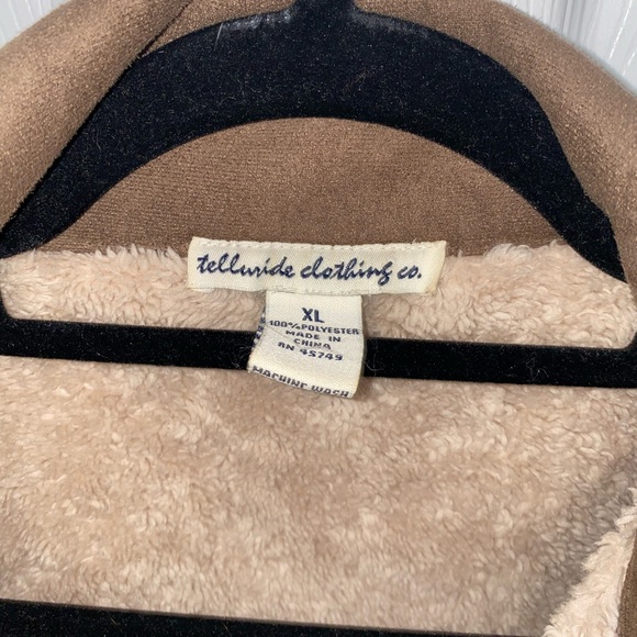 Vintage Telluride Clothing Co Faux Fur Suede Sherpa lined Coat Size XL - Picture 3 of 10